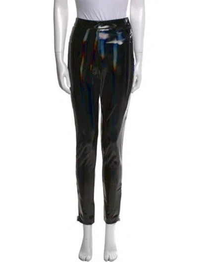 Pre-owned Balmain Printed Skinny Leg Pants In Black