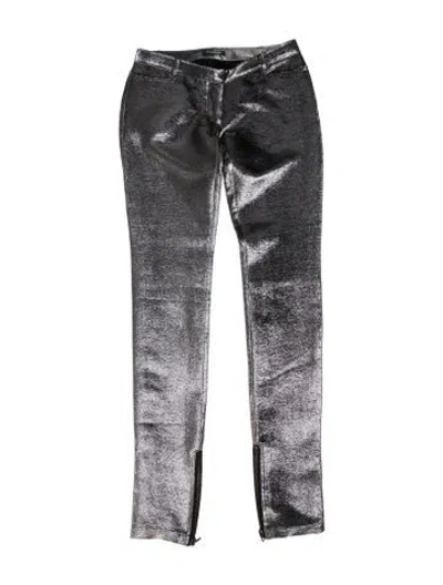 Pre-owned Balmain Printed Skinny Leg Pants In Black