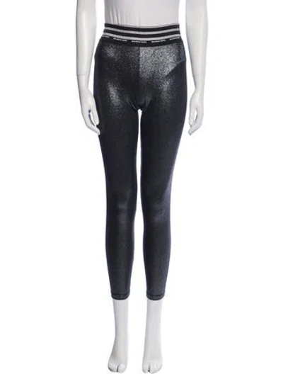 Pre-owned Balmain Printed Skinny Leg Pants In Blue