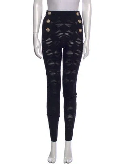 Pre-owned Balmain Printed Skinny Leg Pants W/ Tags In Black