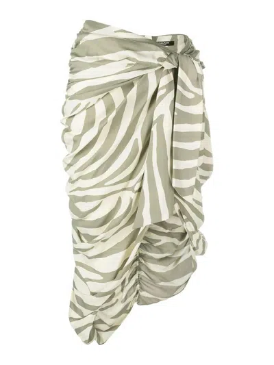 Balmain Printed Skirt In Light Brown
