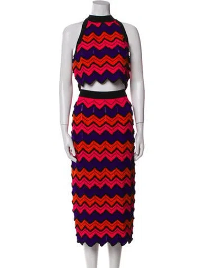 Pre-owned Balmain Printed Skirt Set W/ Tags In Red