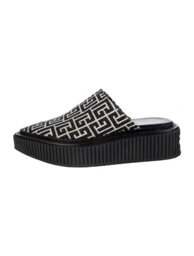 Pre-owned Balmain Printed Slippers In Black