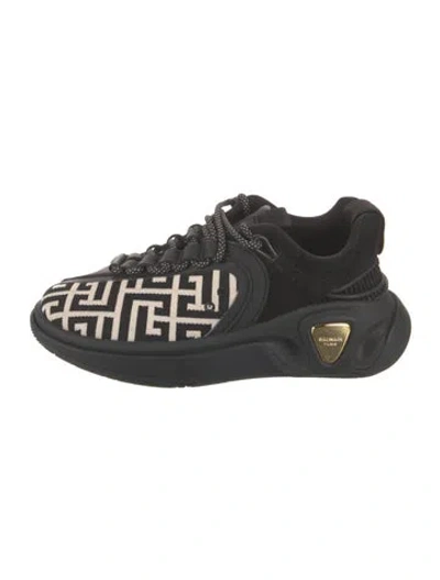 Pre-owned Balmain Printed Sneakers In Black