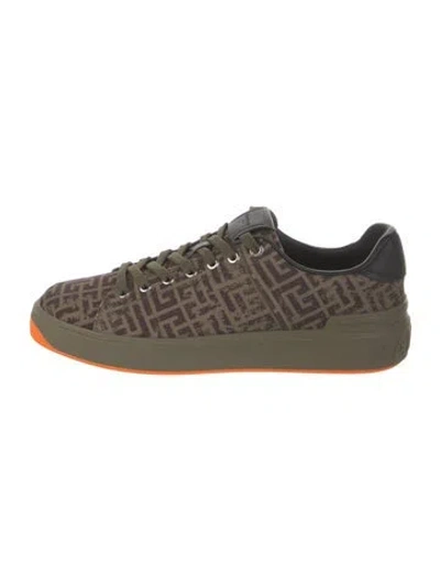 Pre-owned Balmain Printed Sneakers W/ Tags In Green