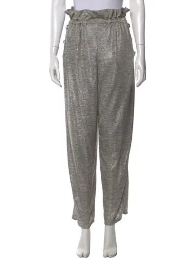Pre-owned Balmain Printed Straight Leg Pants In Gray