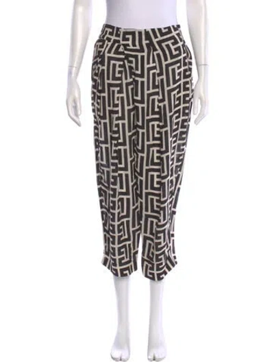 Pre-owned Balmain Printed Straight Leg Pants In Multi