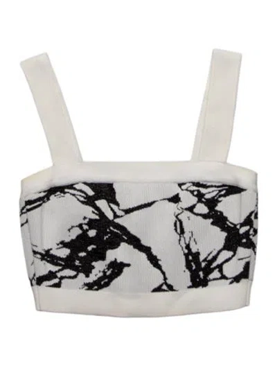 Pre-owned Balmain Printed Strapless Crop Top In Neutral