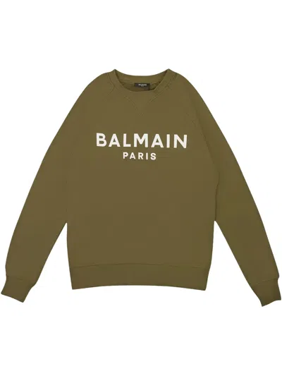Balmain Printed Sweatshirt In Green