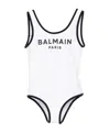 Balmain Printed Swimsuit In White