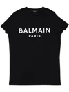 Balmain Black Crewneck T-shirt With Logo Lettering On The Front In Black