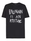Balmain Crew Neck T Shirt Graphic Print Silk In Multi