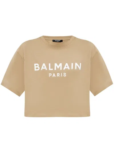 Balmain Printed T-shirt In Neutrals