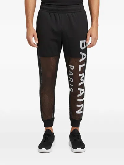 Pre-owned Balmain Printed Track Pants In Black