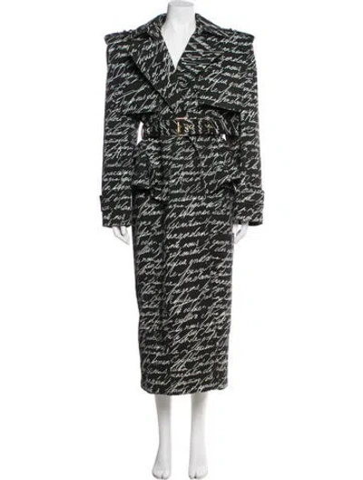Pre-owned Balmain Printed Trench Coat In Multi
