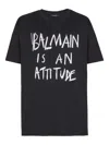 Balmain Crew Neck T Shirt Graphic Print Silk In Black