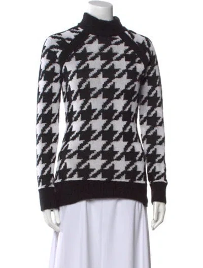 Pre-owned Balmain Printed Turtleneck Sweater In Black