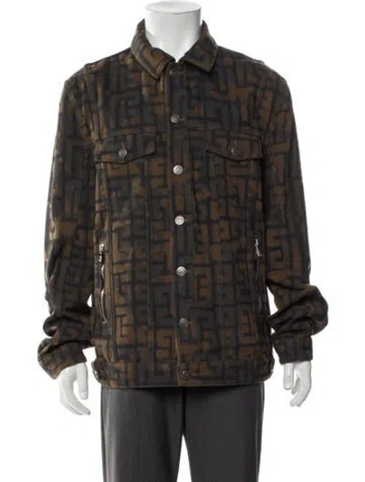 Pre-owned Balmain Printed Utility Jacket