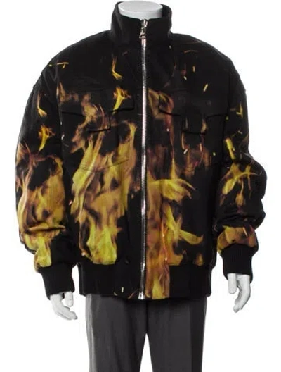 Pre-owned Balmain Printed Utility Jacket W/ Tags In Black