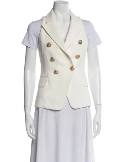 Pre-owned Balmain Printed Vest In White
