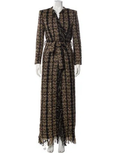 Pre-owned Balmain Printed V-neck Sweater In Multi