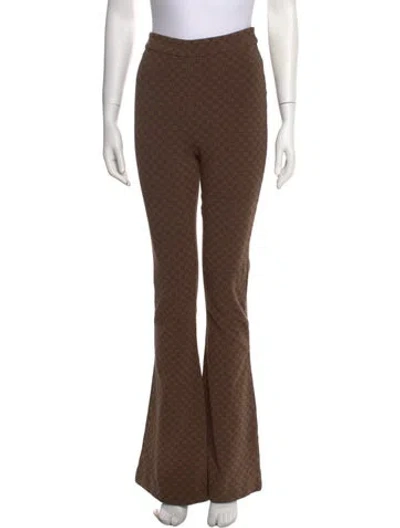 Pre-owned Balmain Printed Wide Leg Pants In Brown
