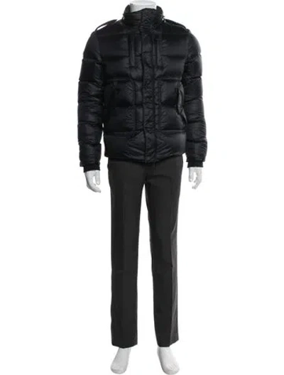 Pre-owned Balmain Puffer Coat In Blue