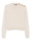 Balmain Eco-cashmere Button Sweater Sweaters And Cardigans Beige In Multi