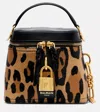 Balmain Pulse Animal-printed Calf Hair Makeup Bag In Brown