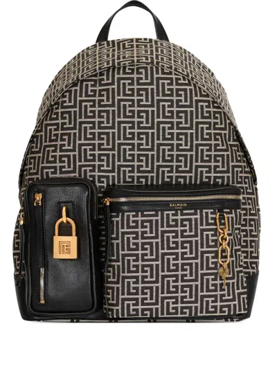 Balmain Pulse Backpack With Jacquard Monogram