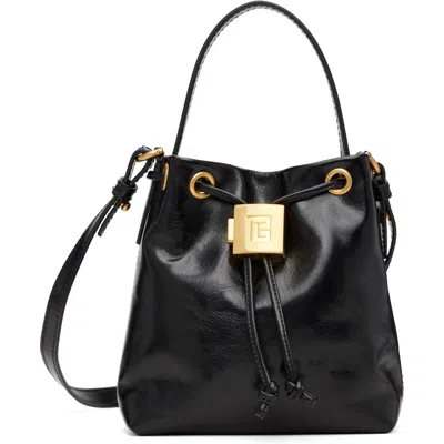 Balmain ブラック ミニ Pulse バケットバッグ In Black