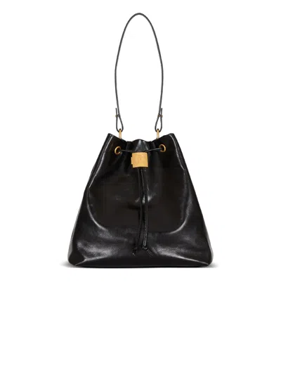 Balmain Pulse Calfskin Leather Backpack In Black