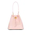 Balmain Chain Drawstring Leather Backpack In Pink