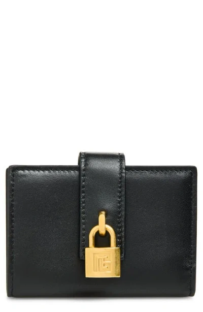 Balmain Padlock-detail Wallet In Black