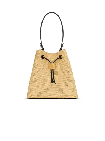 BALMAIN PULSE CROCHET AND LEATHER BACKPACK