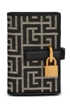 Balmain Pulse Holder Monogram Jacquard Card Holder In Multi