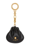 Balmain Pulse Leather Key Ring In Black