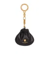 Balmain Pulse Leather Key Ring In Black