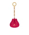 Balmain Pulse Leather Key Ring In Pink
