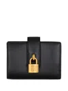 Balmain Padlock Leather Wallet In Black