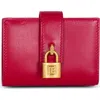Balmain Padlock Leather Wallet In Red