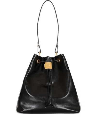 BALMAIN PULSE LEATHER SHOULDER BAG