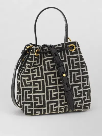 Balmain Pulse Mini Bucket Bag Dual Carry In Black