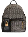 Balmain Pulse Monogram Jacquard Backpack In Brown
