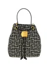 Balmain Pulse Monogram Jacquard Bucket Bag In Multi