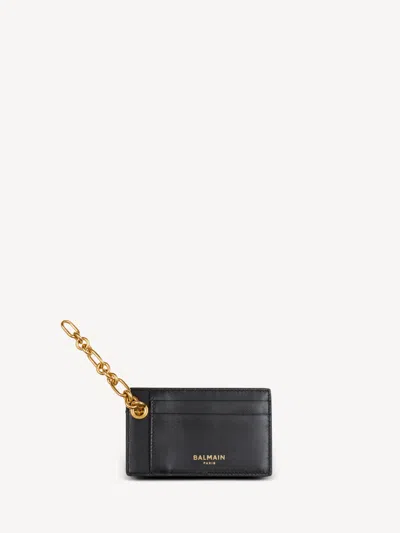 Balmain Pulse Monogram Jacquard Card Holder In Black