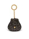 Balmain Pulse Monogram Jacquard Key Ring In Black