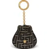Balmain Pulse Monogram Jacquard Key Ring In Black