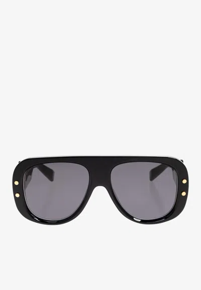 Balmain Pulse Oversized Aviator Sunglasses In Black