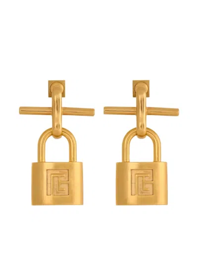 Balmain Pulse Padlock Earrings In Gold